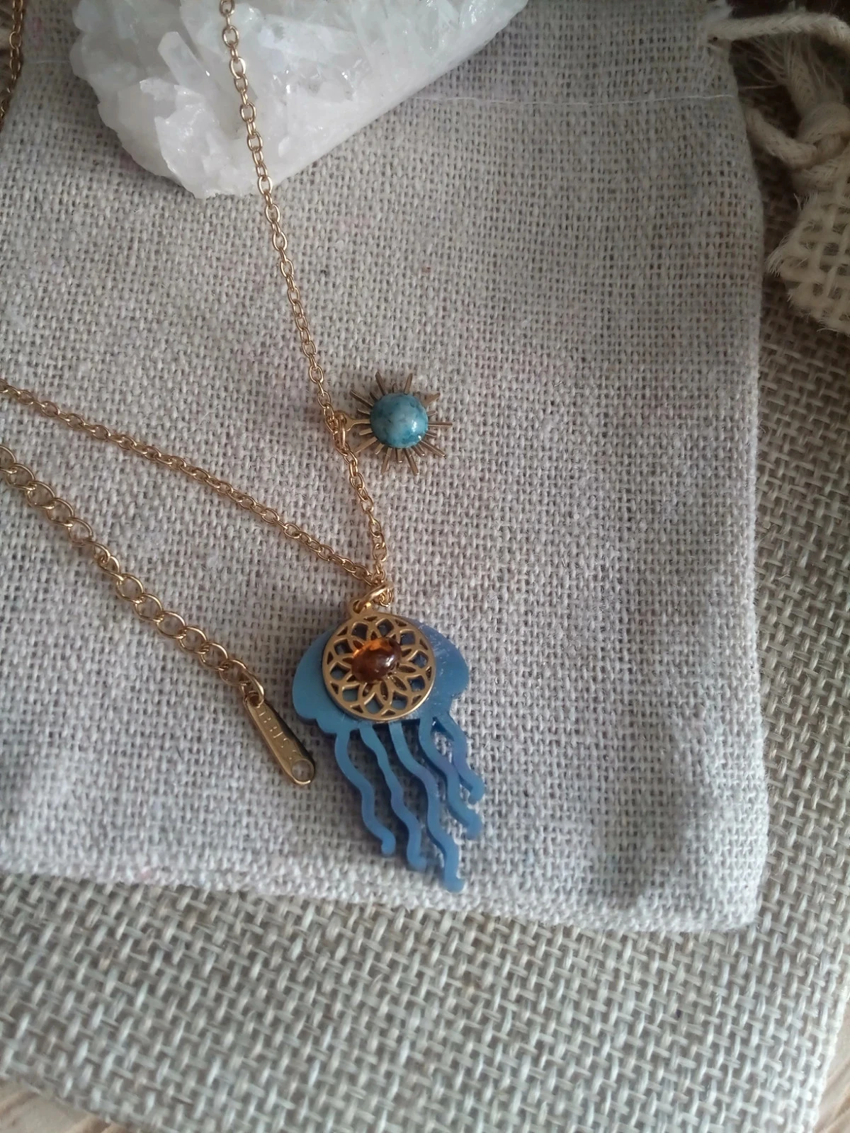 Collier pieuvre et pierre de sodalite – photo 5